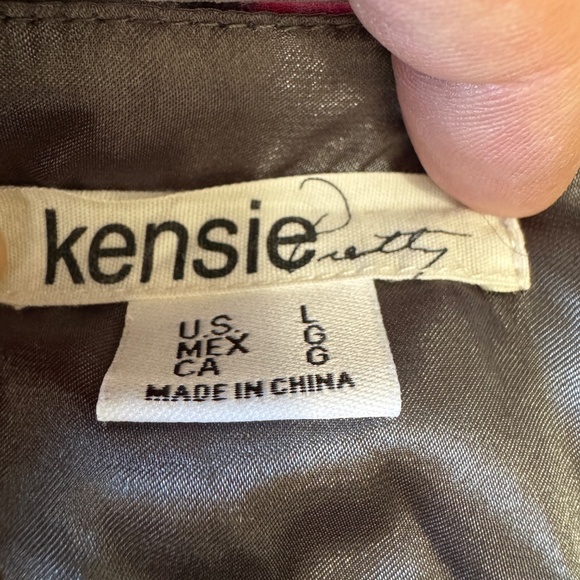 Kensie Pretty Abstract Print Spaghetti Strap Babydoll Satin Tunic Size L Fairy - Picture 8 of 15